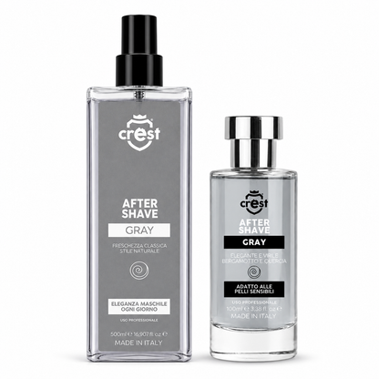 CREST After Shave Gray dopobarba uomo 100 ml vetro e 500 ml plastica