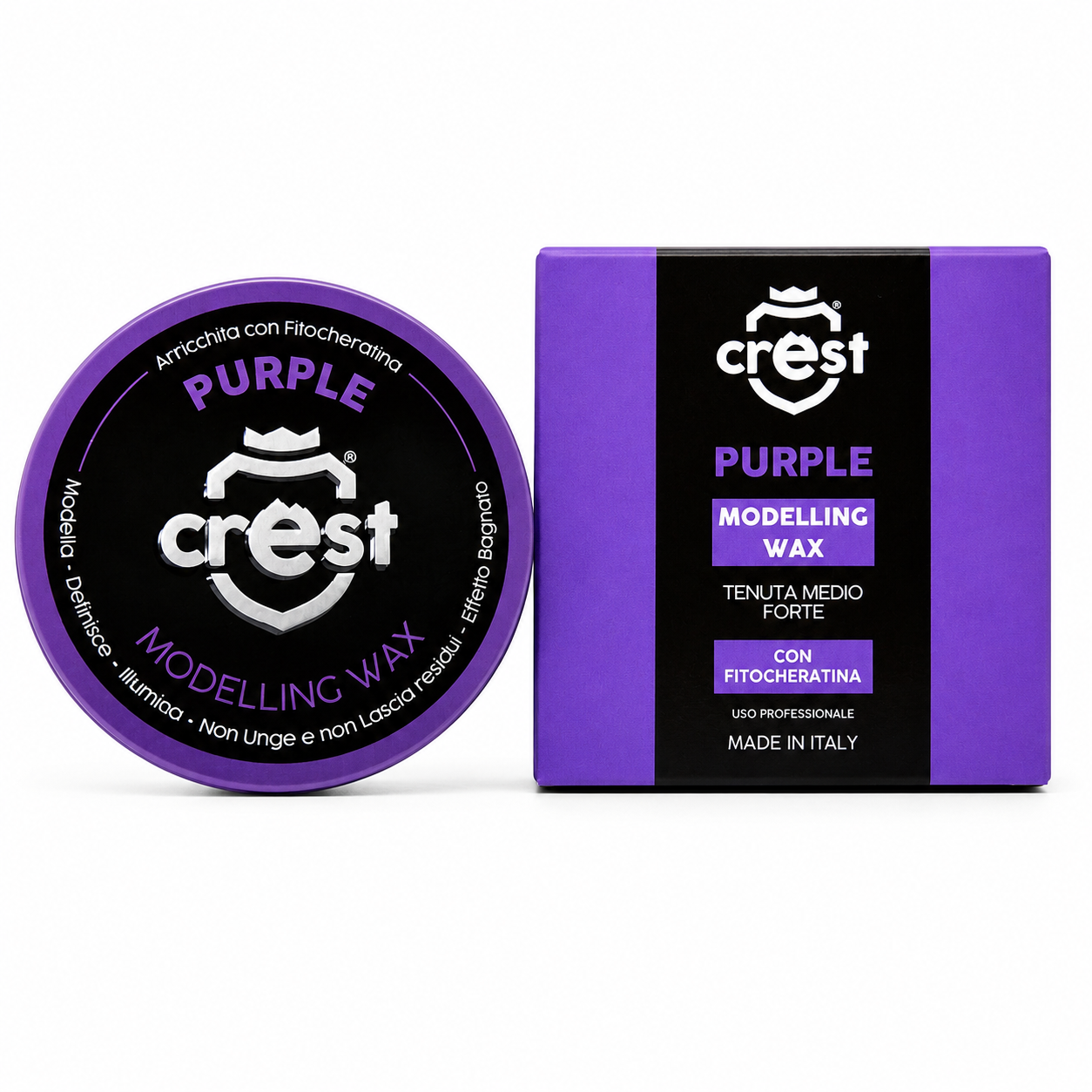 CREST Purple 100 ml cera capelli wet look effetto lucido tenuta media