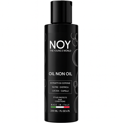 oil non oil su sfondo bianco